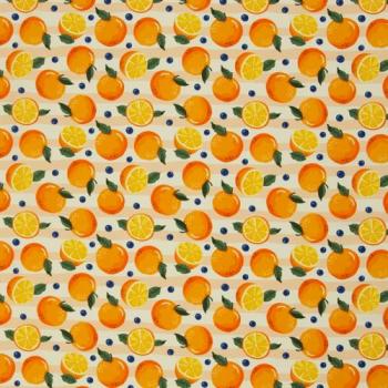 Baumwolldruck Fruits Orangen auf Orange von Swafing